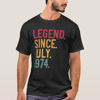Camiseta Legenda Desde Julho De 1974 47º Aniversário De 47 