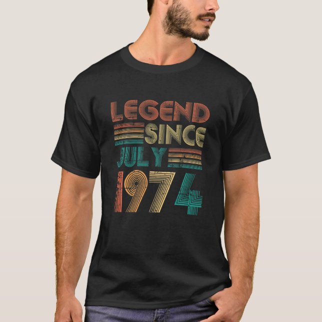 Camiseta Legenda Desde Julho De 1974 Oferece 47º Aniversári (Frente)