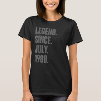 Camiseta Legenda desde julho de 1980 42 anos 42 anos