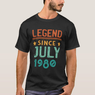 Camiseta Legenda Desde Julho De 1980 Retro 43º Aniversário