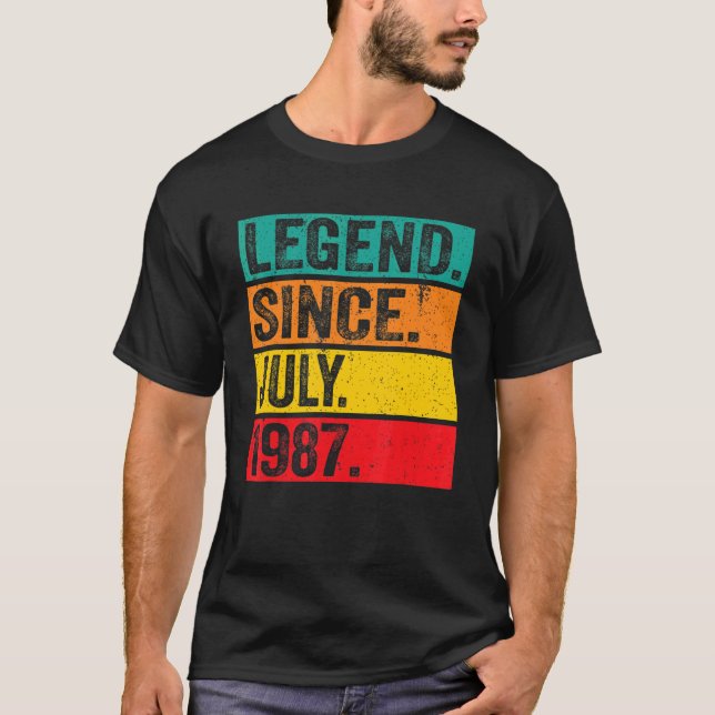 Camiseta Legenda desde julho de 1987 35º aniversário 35 ano (Frente)