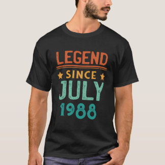 Camiseta Legenda Desde Julho De 1988 Retro 35º Aniversário