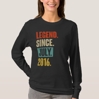 Camiseta Legenda desde julho de 2016 Aniversário de 6 de 6 