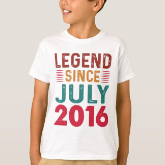 Camiseta Legenda desde julho de 2016 Vintage Aniversário