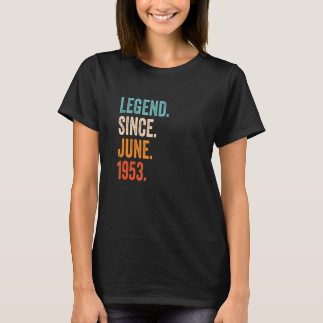 Camiseta Legenda desde junho de 1953 - Aniversário de 70 (Frente)