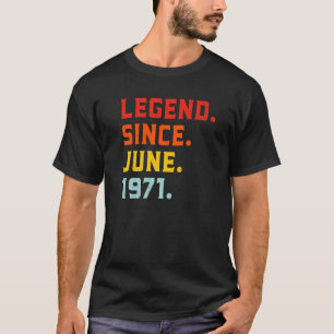 Camiseta Legenda Desde Junho De 1971 51ruas Aniversário Vin