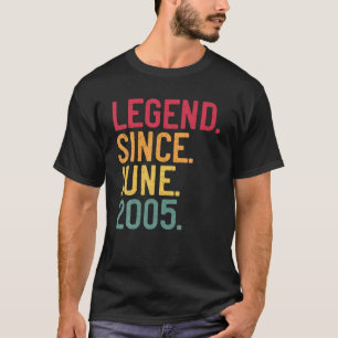 Camiseta Legenda Desde Junho De 2005 16º Aniversário 16 Ano