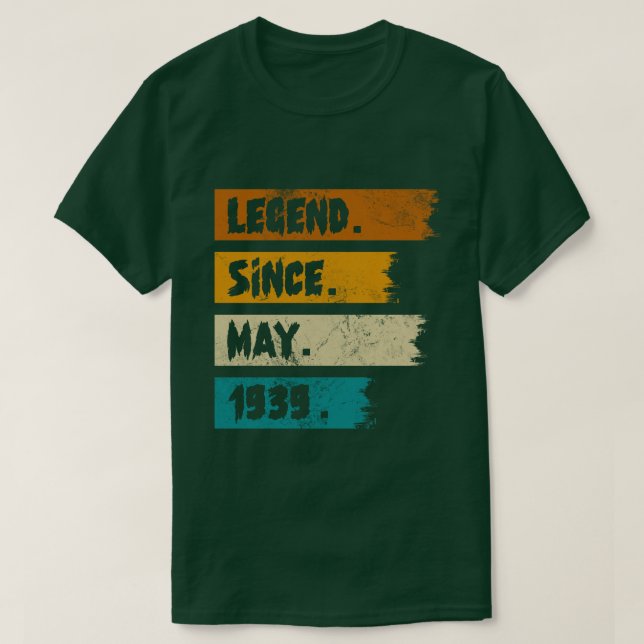 Camiseta Legenda Desde maio de 1939 (Frente do Design)