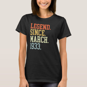 Camiseta Legenda Desde Março De 1933 Para Homens Março De 1