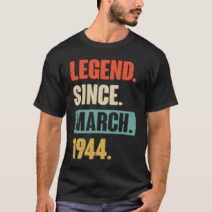 Camiseta Legenda desde março de 1944 Aniversário 79º Decora