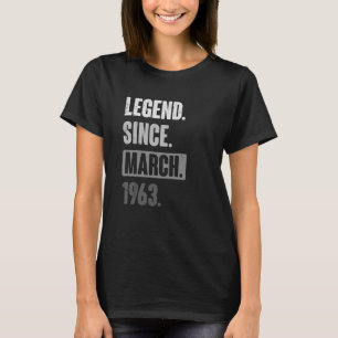 Camiseta Legenda desde março de 1963 Aniversário 60º Decora