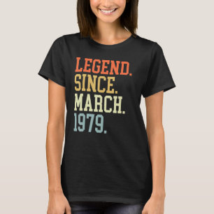 Camiseta Legenda Desde Março De 1979 Para Homens Março De 1