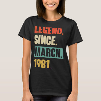 Camiseta Legenda desde março de 1981 Aniversário 42ª Decora