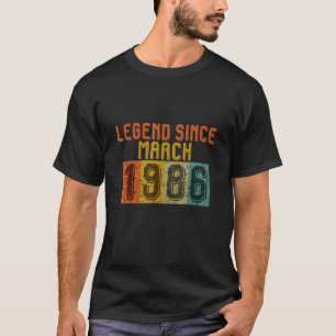 Camiseta Legenda desde março de 1986 36º Aniversário S Vint