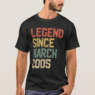 Camiseta Legenda Desde Março De 2005 16º Aniversário 16 Ano