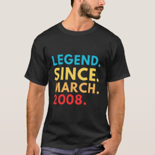 Camiseta Legenda desde março de 2008 Dia do Nascer