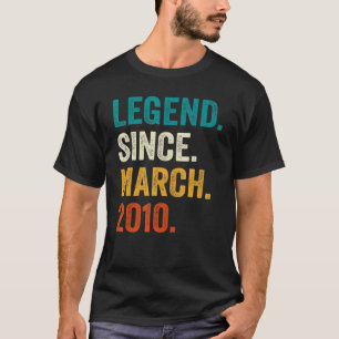 Camiseta Legenda Desde Março De 2010 Aniversário De 13 13 A