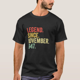 Camiseta Legenda desde novembro de 1947 75 anos 75 anos Nas