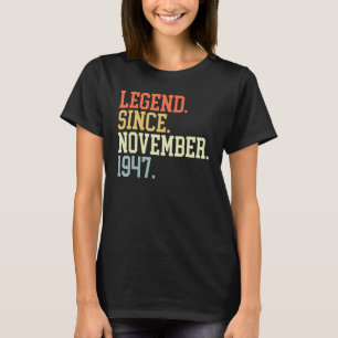 Camiseta Legenda Desde Novembro De 1947 Para Homens Novembr