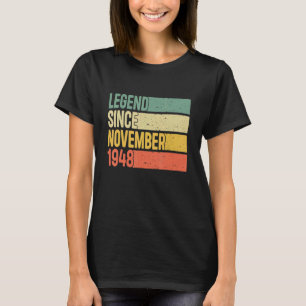 Camiseta Legenda desde novembro de 1948 74 anos 74 anos Nas