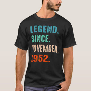 Camiseta Legenda Desde Novembro De 1952 70 Aniversário 70 A