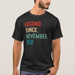 Camiseta Legenda Desde Novembro De 1952 70 Aniversário 70 A