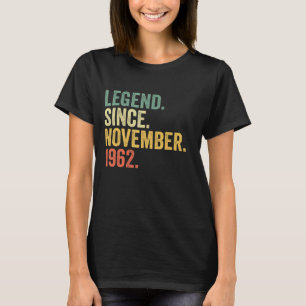 Camiseta Legenda desde novembro de 1962 60 anos 60 anos Nas
