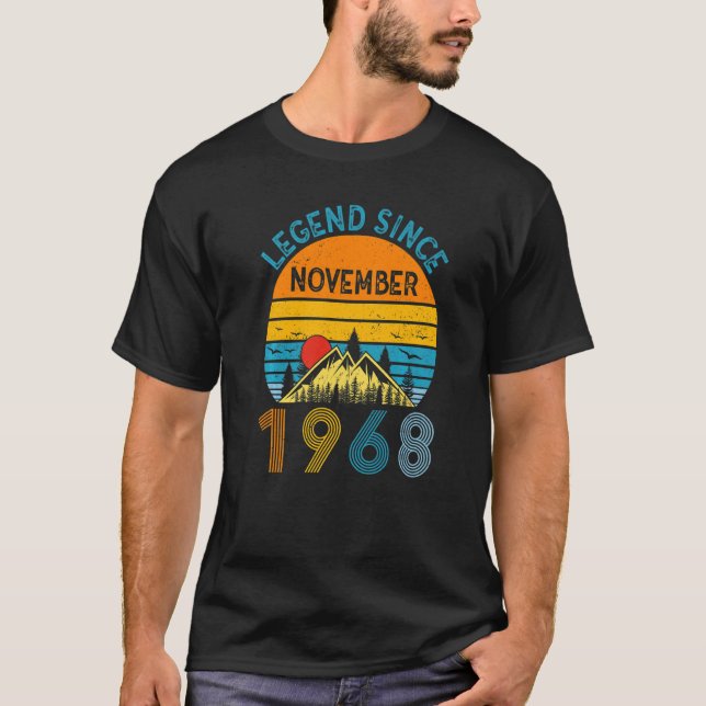 Camiseta Legenda desde novembro de 1968 54º aniversário 54  (Frente)