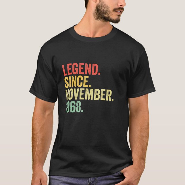 Camiseta Legenda desde novembro de 1968 54 anos 54 anos Nas (Frente)