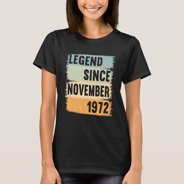 Camiseta Legenda Desde Novembro De 1972 50 Anos 50 50 Birth (Frente)