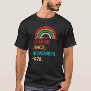 Camiseta Legenda Desde Novembro De 1978 Nascer De Aniversár