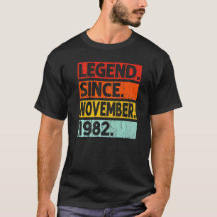 Camiseta Legenda desde novembro de 1982 aniversário de 40 a