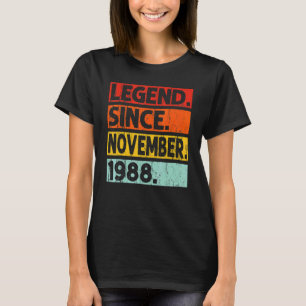 Camiseta Legenda desde novembro de 1988 34º aniversário Vin