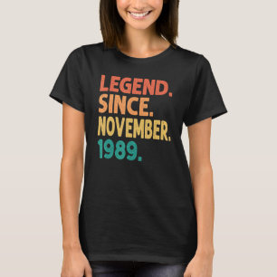 Camiseta Legenda desde novembro de 1989 33º Aniversário Ret