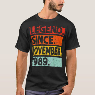 Camiseta Legenda desde novembro de 1989 33º Aniversário Vin
