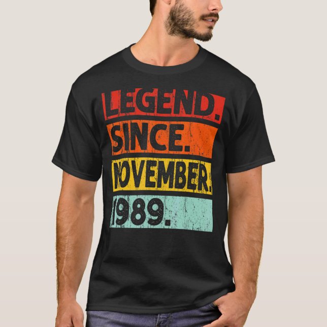 Camiseta Legenda desde novembro de 1989 33º Aniversário Vin (Frente)