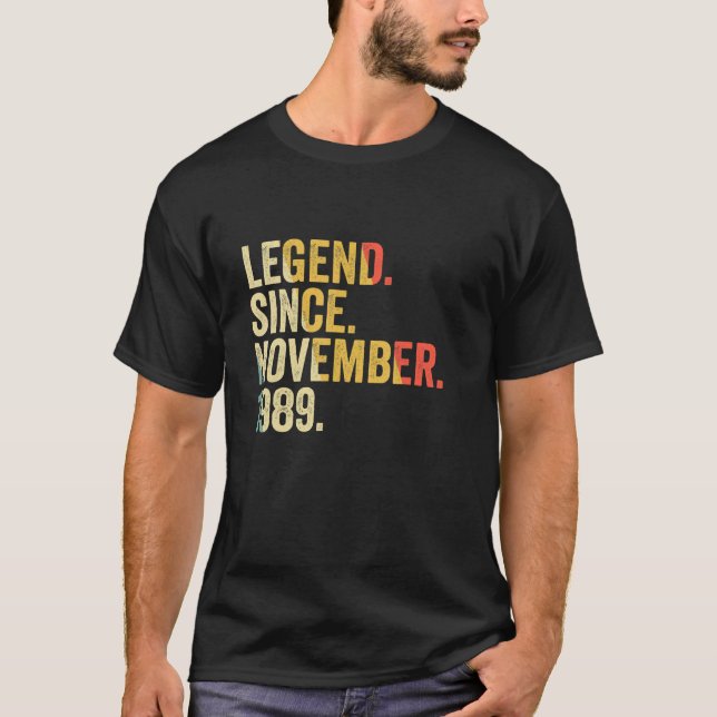 Camiseta Legenda desde novembro de 1989 33 anos 33 anos (Frente)