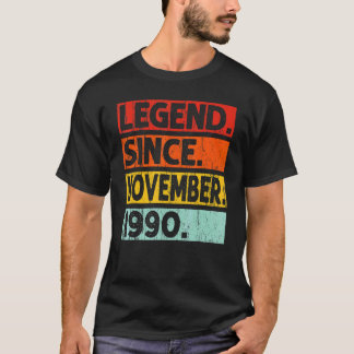 Camiseta Legenda desde novembro de 1990 32º Aniversário Vin