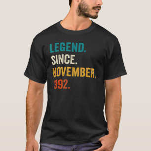 Camiseta Legenda Desde Novembro De 1992 aniversário de 30 a
