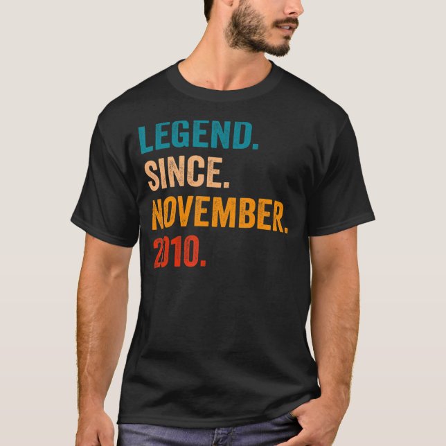 Camiseta Legenda Desde Novembro De 2010 Aniversário De 12 1 (Frente)