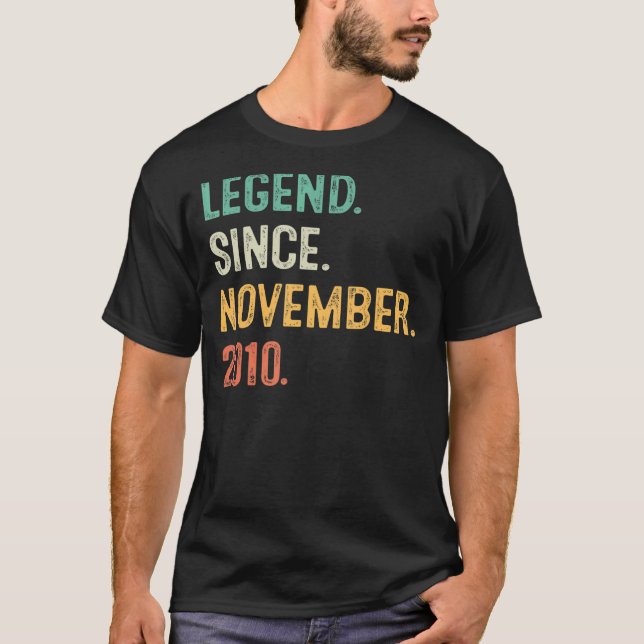 Camiseta Legenda Desde Novembro De 2010 Aniversário De 12 1 (Frente)
