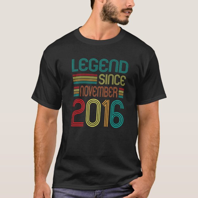 Camiseta Legenda Desde Novembro De 2016 Retro 6 Anos 6 B (Frente)