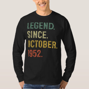 Camiseta Legenda Desde Outubro De 1952 70 Aniversário 70 An