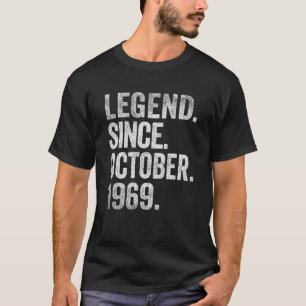 Camiseta Legenda Desde Outubro De 1969 53 Anos 53 Anos