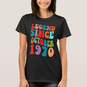 Camiseta Legenda Desde Outubro De 1970 Vintage Birthday Ret