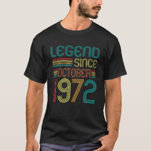 Camiseta Legenda Desde Outubro De 1972 50º Aniversário Retr