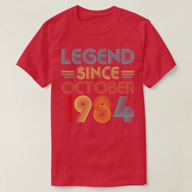 Camiseta Legenda desde outubro de 1984 38 anos 38 anos (Frente do Design)