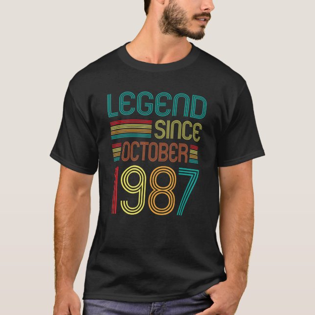 Camiseta Legenda desde outubro de 1987 35 Aniversário Retro (Frente)
