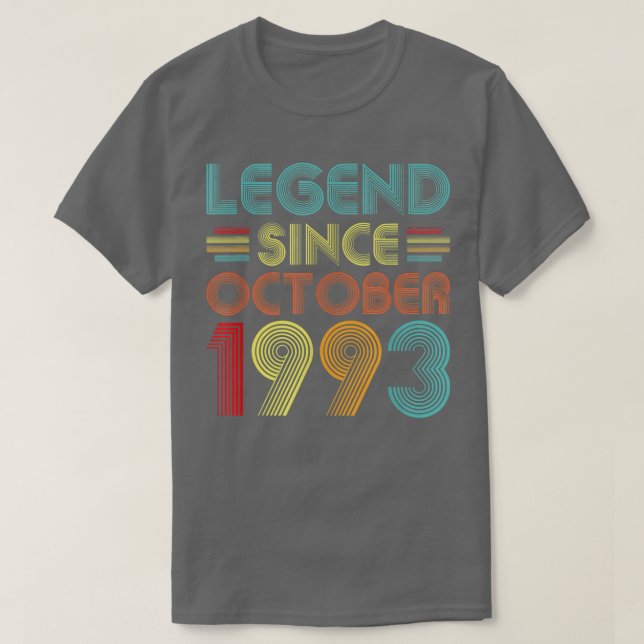 Camiseta Legenda desde outubro de 1993 29 anos 29 anos Nasc (Frente do Design)