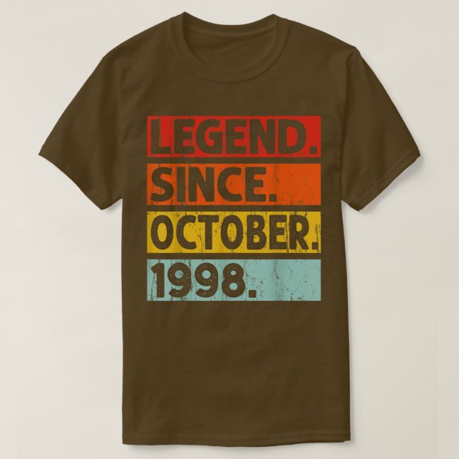 Camiseta Legenda desde outubro de 1998 24º aniversário 24 a (Frente do Design)